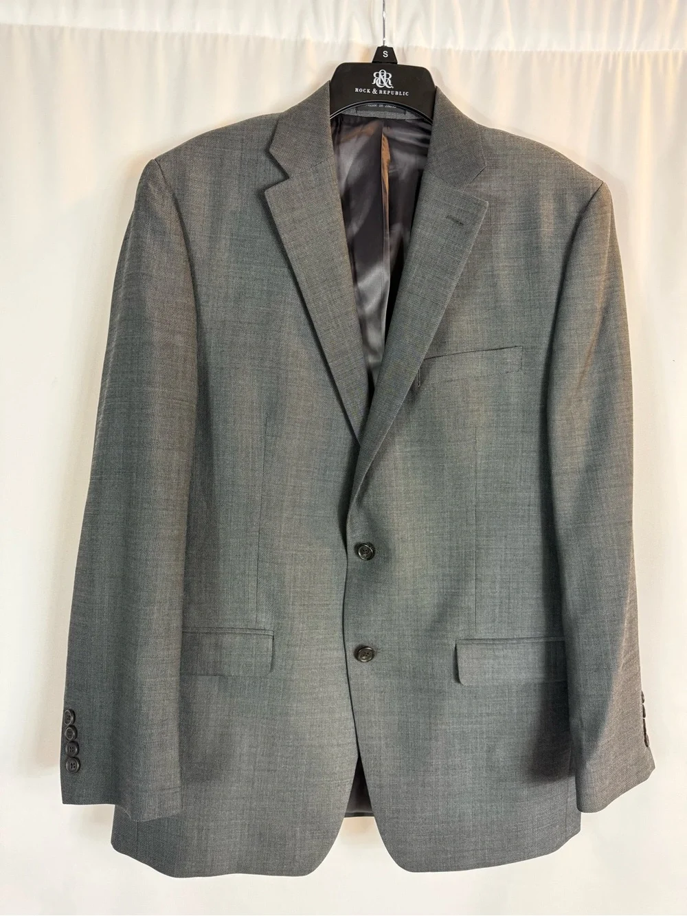 LAUREN Ralph Lauren Suit Jacket Mens 42 R 52% Wool Sport Coat Gray